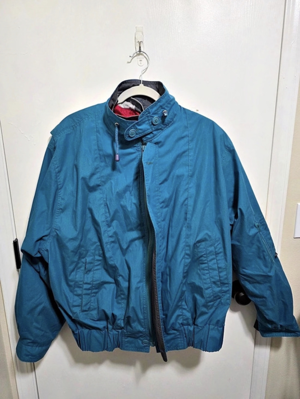 Vintage London Fog Teal Magenta 3M Thinsulate Bomber Jacket Size L Regular